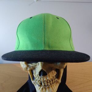 Deadstock Vintage 90s Two Tone Blank Neon Snap Back Hat